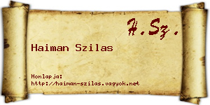 Haiman Szilas névjegykártya